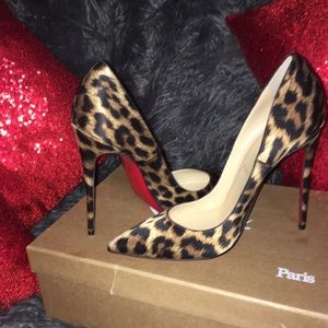 Christian Louboutin So Kate Leopard Print Size 38